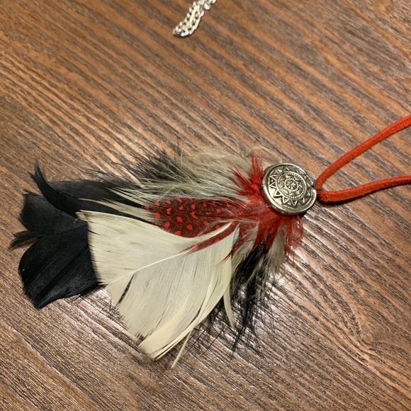 Long Silver Medallion Hat Pin Necklace 35" ONE OF A KIND HAND MADE 35" NWOT - Picture 2 of 5